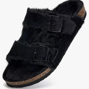 Slippers Wide Open Toe Cork Footbed Slides
